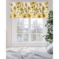 thumbnail image 5 of Watercolor Sunflowers Valances for Windows Yellow Green Leaf Vintage Country Valance Rod Pocket Light Filtering Short Window Treatments Curtains for Kitchen Bathroom Living Room Bedroom, 42 x 12 Inch, 5 of 7