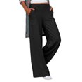 thumbnail image 1 of Pantalones de mujer, pantalones de mujer, pantalones anchos, rectos, de pierna ancha, pantalones con cintura elástica, artesanía excepcional, 1 of 5