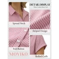 thumbnail image 4 of MOYIKO Short Sleeve Summer Tops for Women Casual Button Down Shirts Striped Business Work Blouses, 4 of 7