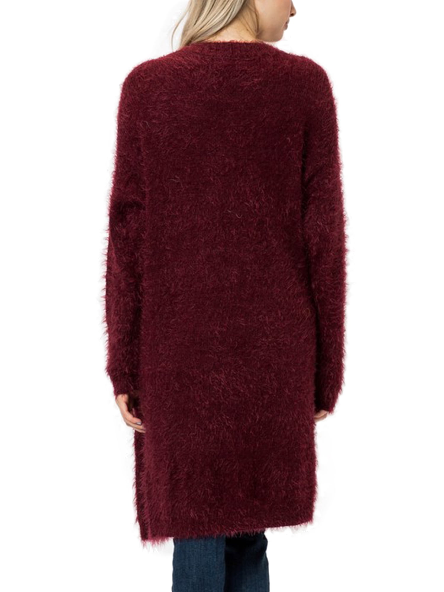 KOGMO Womens Fuzzy Long Cardigan with 