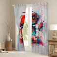 thumbnail image 3 of Feelyou Red Robot Black Out Curtains, Splatter Watercolor Curtains Pack of 2 (42x63 Each), 3 of 6