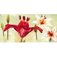 thumbnail image 2 of Art Atelier Alliance 24x14 Gold Ornate Wood Framed with Double Matting Museum Art Print Titled - Bursting Lilies Garden 1, 2 of 4