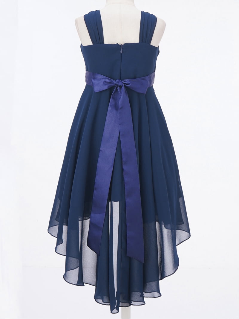 CHICTRY Girls Chiffon Floral Lace Party Dress Sleeveless Wedding Bridesmaid  Dress,Sizes 6-16 Navy Blue-A 12 - Walmart.com