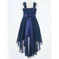 thumbnail image 4 of Raenseen Robe de Fête Sans Manches pour Filles, Fleur Ornée, Robe de Mariage Formelle Brillante, Bleu Marine 10, 4 of 7