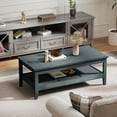thumbnail image 2 of Costway 2-Tier Rectangle Center Table with Slatted Storage Shelf & Thickened Tabletop Charcoal Blue, 2 of 10