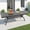 Rectangle, variant on Hzzkey 81.89" L x 41.34" W Oval Cast Aluminum Outdoor Dining Table with 1.88" Umbrella Hole Black
