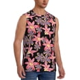 thumbnail image 2 of Haiem Men's Lilies Flowers Print Tank Tops Summer Sleeveless Cut Off Workout T-Shirts Fitness Vest Athletic Undershirts-X-Large, 2 of 8