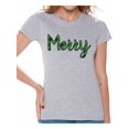 thumbnail image 1 of Awkward Styles Ugly Xmas Shirts for Women Christmas Merry Xmas Plaid T-Shirt, 1 of 4
