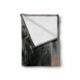 thumbnail image 2 of Fantasy World Soft Flannel Fleece Throw Blanket, Pegasus King Leading in the Dark Ages Imaginary Magic Story Artwork Print, Cozy Plush for Indoor and Outdoor Use, 50" x 60", Black Brown, by Ambesonne, 2 of 6