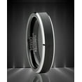 thumbnail image 2 of Metal Masters Men Women Wedding Black Tungsten Ring 4mm Matte Finish Beveled Polished Edge Comfort-Fit 12, 2 of 6