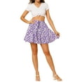 thumbnail image 2 of MODA NOVA Junior's Ruffle Summer Floral Printed Pleated Skirts, 2 of 6