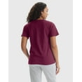 thumbnail image 3 of Hanes Perfect-T Women's V-Neck Cotton T-Shirt Maroon 2XL, 3 of 5