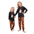 thumbnail image 6 of Yuaguia Family Matching Halloween Pajamas Set, Long Sleeve Black Ghost Print Top and Pumpkin Pants Sleepwear, Spooky Holiday Loungewear for Family Party, Home Outfits, Kids 5 Years, 6 of 6