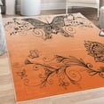 thumbnail image 1 of Spring Decorative Rug, Butterfly with Floral Mandala Pattern Bohemian Design with Butterfly Wings, Quality Carpet for Bedroom Dorm and Living Room, 6 Sizes, Persian Orange, by Ambesonne, 1 of 4
