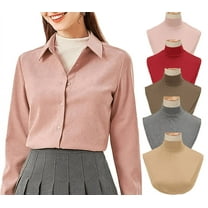 Women's Cotton Mock Turtleneck Dickey Half Top Collar Neck Blouse False Fake Neck