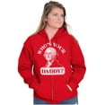 thumbnail image 3 of Funny Who's Your Daddy USA American Unisex Fleece Graphic Zip Up Hoodie Brisco Brands 2X, 3 of 6