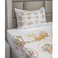 thumbnail image 2 of Ambesonne Astrology Fitted & Top Sheet Set with Sham, Zodiac Signs Design, Multicolor, 2 of 4