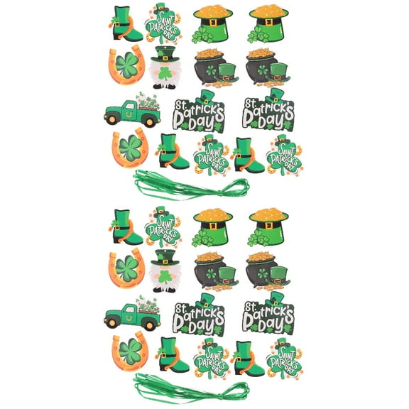OUNONA 48 pcs St. Patrick's Day Ornaments St. Patrick's Hanging Tags Party Hanging Decorations