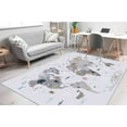 thumbnail image 2 of Pattern Rug, Children Rug, Front Door Rugs, Educational Map Rugs, Nursery Rugs, World Map With Animals Rug, Luxury Rugs, Thin Rug, Kids Rug, 2.6'x5' - 80x150 cm, 2 of 8