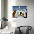thumbnail image 3 of Nawypu  Christmas Dogs and Cats Watching Santa Decorations Artwork Print on Canvas, Christmas Theme Wall Art Decorations for Home Living Room Decor, 3 of 4