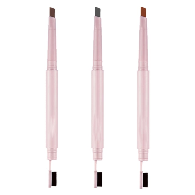 Cepillo de cejas de doble cabeza lápiz de cejas lápiz de cejas de doble uso punta de pluma de corte oblicuo