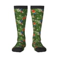 thumbnail image 2 of Picia Women Crew Soft Moisture-wicking Socks Parrots And Tropical Leaves Pattern Design Cotton Socks, One Size fit All, 2 of 9