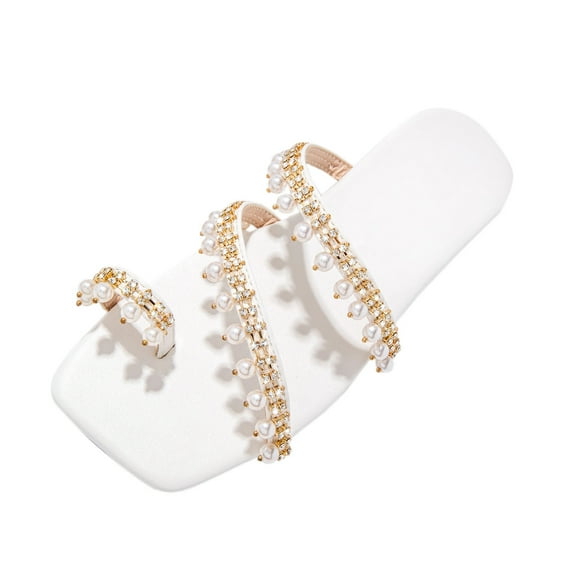 OAVQHLG3B Women Clip Toe Slippers Shoes Comfy Rhinestones Sparkly Sandals Casual Comfortable Beach Sandals