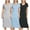 Set 3, variant on 3 Pack: Women's Ribbed Jersey Crew Neck Short Sleeve Midi Length Dress With Side Slit