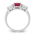 thumbnail image 2 of Auriga Fine Jewelry 925 Sterling Silver Rhodium-plated Created Corundum & CZ 3 Stone Ring for Women Size- 7, 2 of 5