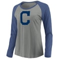 thumbnail image 2 of Women's Majestic Heathered Gray/Navy Cleveland Indians Must Win Tri-Blend Raglan Long Sleeve T-Shirt, 2 of 3
