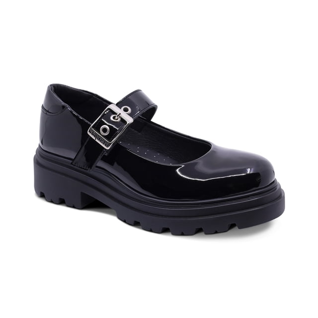 Zapato escolar Coqueta para niña charol negro Jazz con hebilla