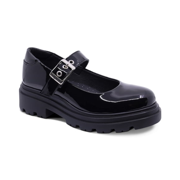 Zapato escolar Coqueta para niña charol negro Jazz con hebilla