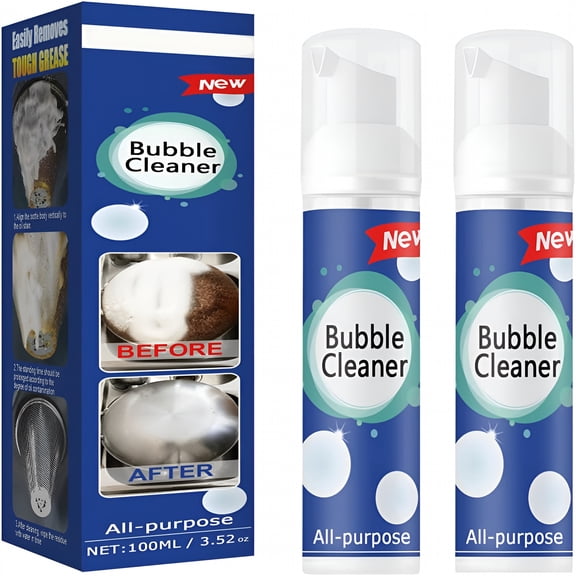 RAGUPEL Foaming Heavy Oil Stain Cleaner,All Purpose Bubble Cleaner Kitchen Deep Cleaning Spray,All-Purpose Rinse-Free Cleaning Spray (2Pc)