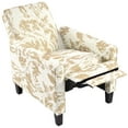 thumbnail image 2 of Christopher Knight Home Modern Floral Fabric Recliner Chair with Adjustable Backrest & Solid Wood Legs, Yellow, 2 of 11