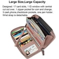 thumbnail image 2 of Womens RFID Blocking Wallets Leather Large Capacity Wallet Phone Holder Clutch Travel Purse Black, 2 of 3