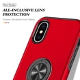 thumbnail image 4 of for iPhone XS Max Case, 360° Rotatable Ring Holder Kickstand Dual Layer Military-Grade Drop Tested Protection Support Car Holder Mount Magnetic Absorbing Bumper Phone Case, Red, 4 of 7