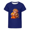 thumbnail image 4 of Boys Monkey Graphic Print Short Sleeve Punch T Shirt Casual Crew Neck Tee for Kids Comfortable Youth Basic Top, 4 of 4
