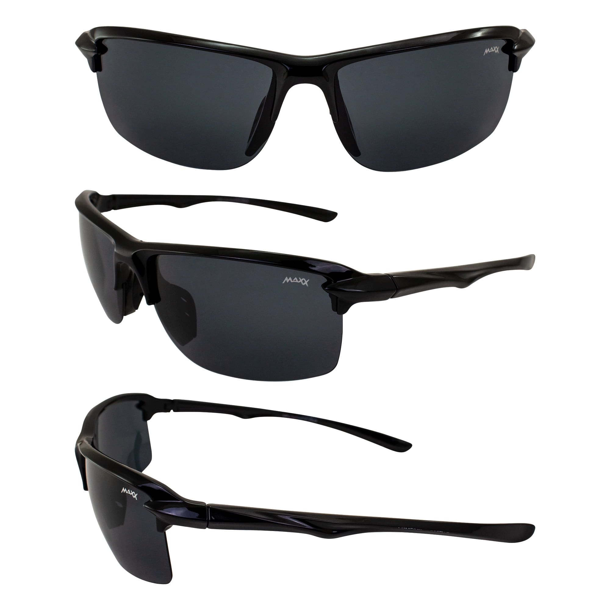 Maxx 14er Smoke Polarized Lenses Black Frame Sports Sunglasses