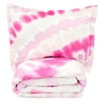 thumbnail image 6 of Justice Tie Dye Galaxy Reversible 4-Piece Queen Comforter Set with Decorative Pillow, Microfiber, Pink, 6 of 14