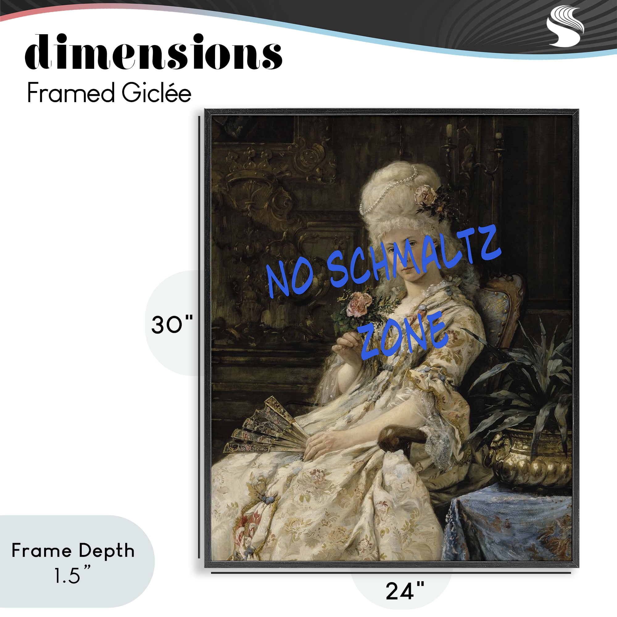Stupell Industries Iconic No Schmaltz Zone Black Framed Giclee Art, design by Grotto Studios