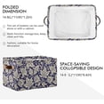 thumbnail image 3 of Coolnut Floral on Dark Blue Storage Cubes Organizer with Handles, Foldable Storage Bins Decor Storage Baskets for Organizing Toys, Books, Clothes, Towel, Shelves, Closet Decor Gifts, 3 of 7