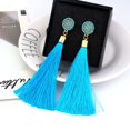 thumbnail image 5 of Femmes Mode Boucles d'Oreilles Bohème Bijoux Long Pompon Frange Boho Crochet Goutte Dangle, 5 of 5
