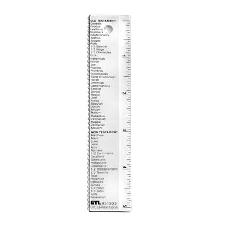 G.T. Luscombe, Old Testament and New Testament Books of The Bible, 5 Inch, Clear Ruler with Dual Straight and Scalloped Edge, for Underlining and Journaling, Multitool or Bookmark$$Office