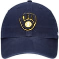 thumbnail image 2 of Youth '47 Navy Milwaukee Brewers Team Logo Clean Up Adjustable Hat, 2 of 4