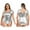 Silver, variant on Aiihoo Plus Size Shiny Metallic Bodysuit for Women Short Sleeve Scoop Neck Glossy Leotards Silver 3XL
