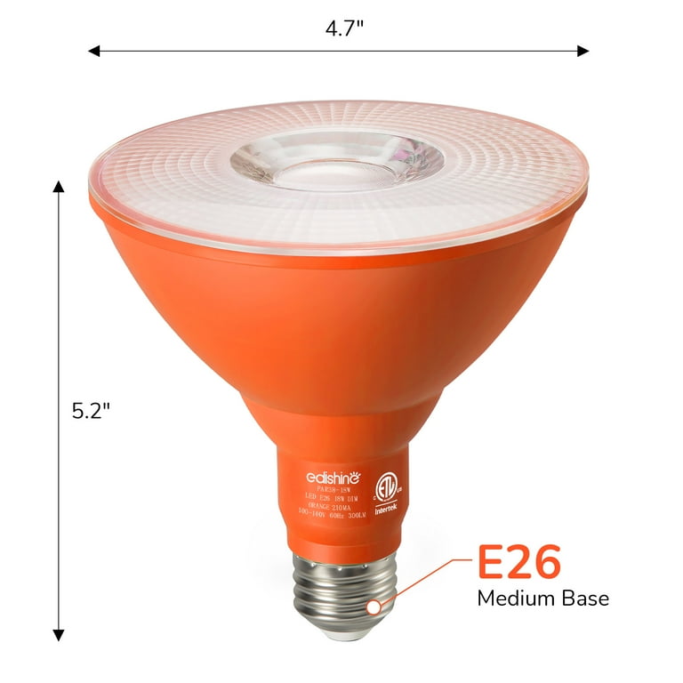 38灯　SOMATRIVAL　38-kT　Orange EDISHINE Bright Outdoor LED Par38 Orange Flood Light Bulbs