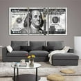 thumbnail image 4 of Hieng Dollar Money Canvas Wall Art Decor Vintage 100 Dollar Bill Motivational Poster Painting for Home Decor and Office Living Room Artwork Unframed, 4 of 6