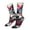 White, variant on Tie-Dye Wolf Head Pattern Sport Socks for Women and Men Crew Socks Sporty Calf Socks Casual Socks