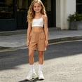 thumbnail image 4 of NOEGOEU Girls Cargo Pants Kids Convertible Waterproof Zip-Off Hiking Pants with Drawstring & Pockets (Brown,11-12 Years), 4 of 5