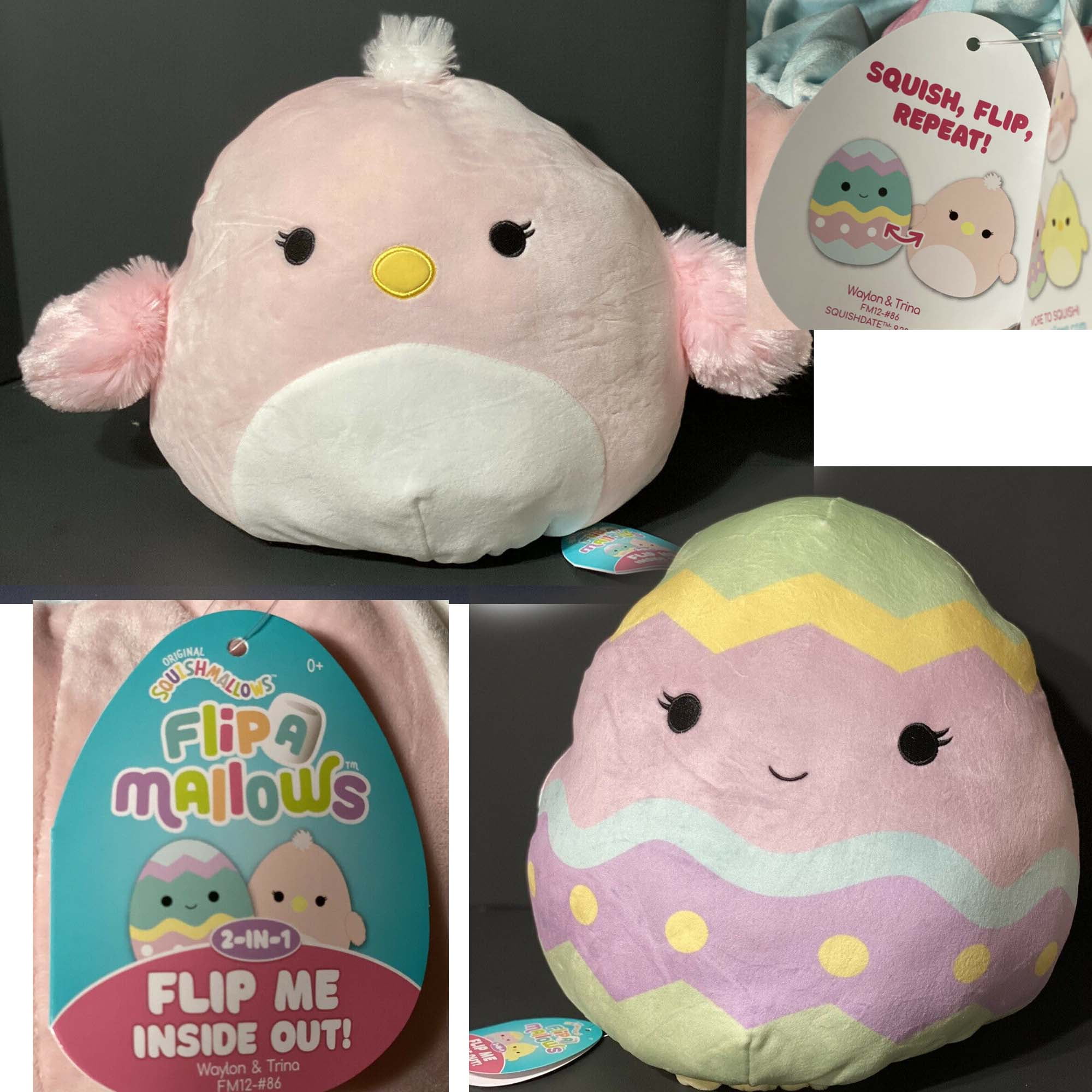 Squishmallow Trina the Pink Chick 12" Plush Pillow Toy by Kelly Toys NEW 